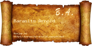 Barasits Arnold névjegykártya